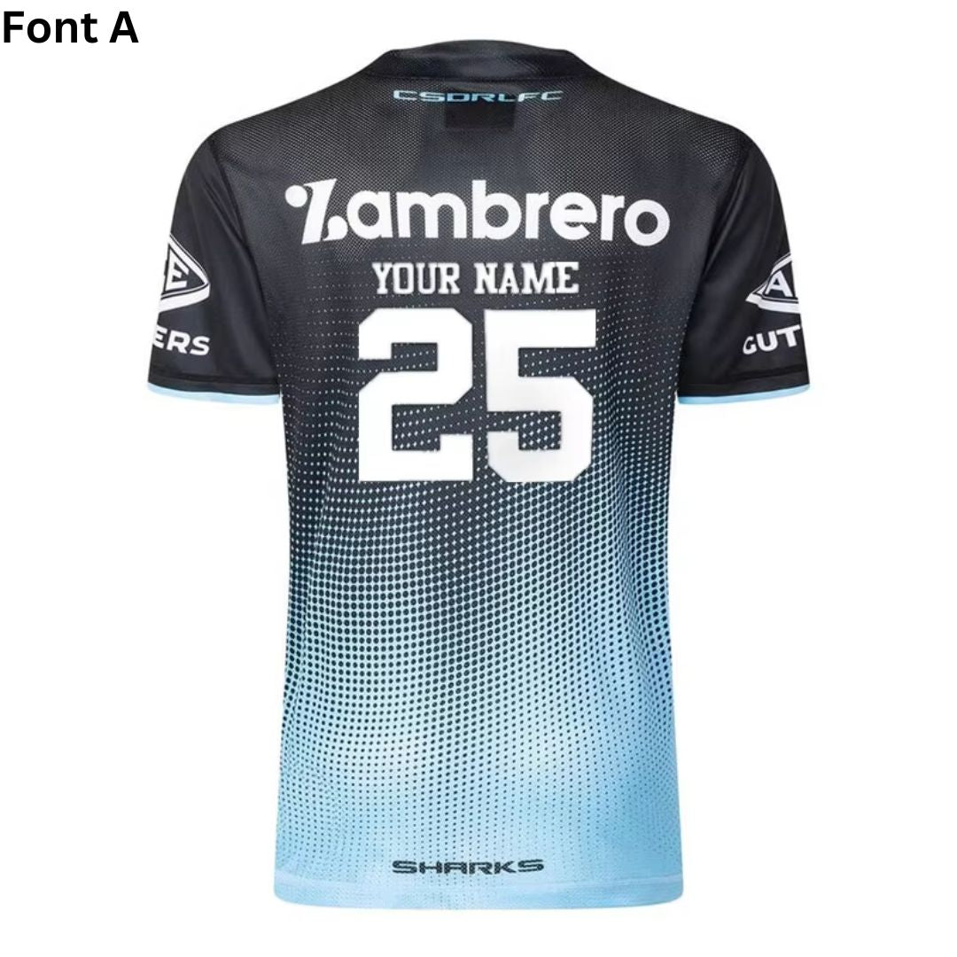 Cronulla Sutherland Sharks 2025 Black Training Shirt