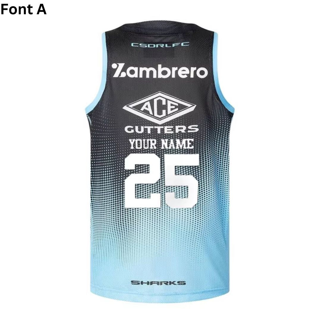 Cronulla Sutherland Sharks 2025 Black Training Singlet