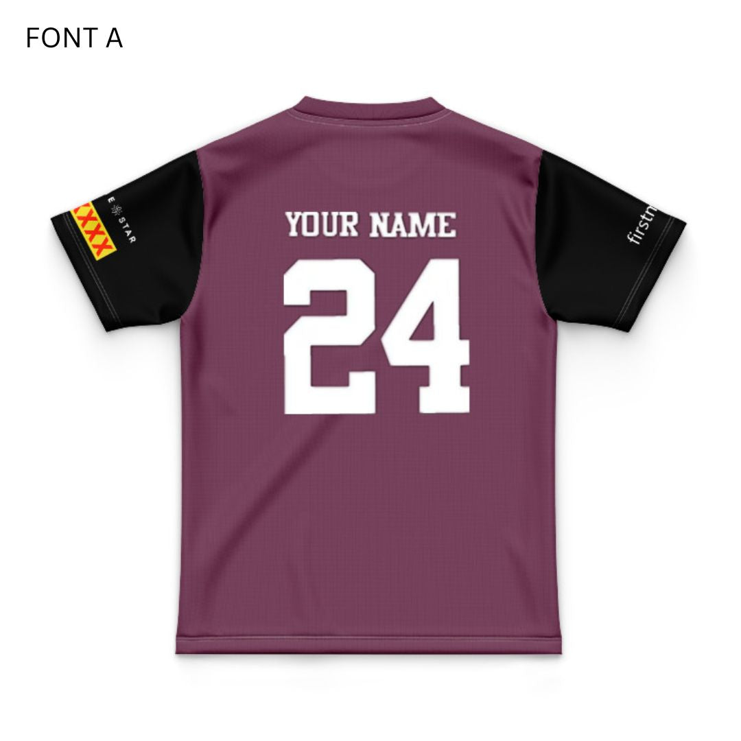 Brisbane Broncos 2024 Black Sleeve Polo Shirt