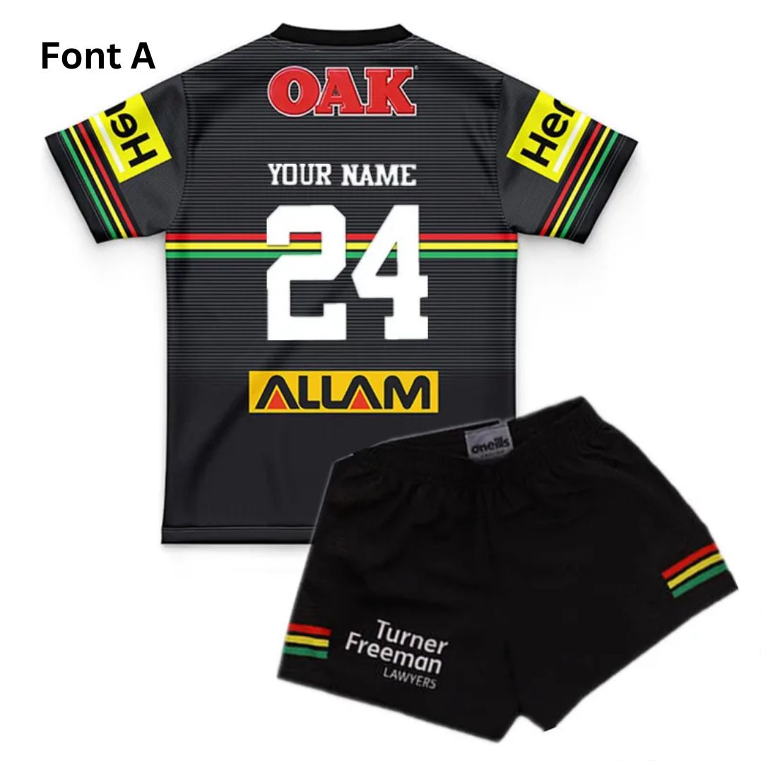 Kids Penrith Panthers 2024 Home Jersey and Shorts