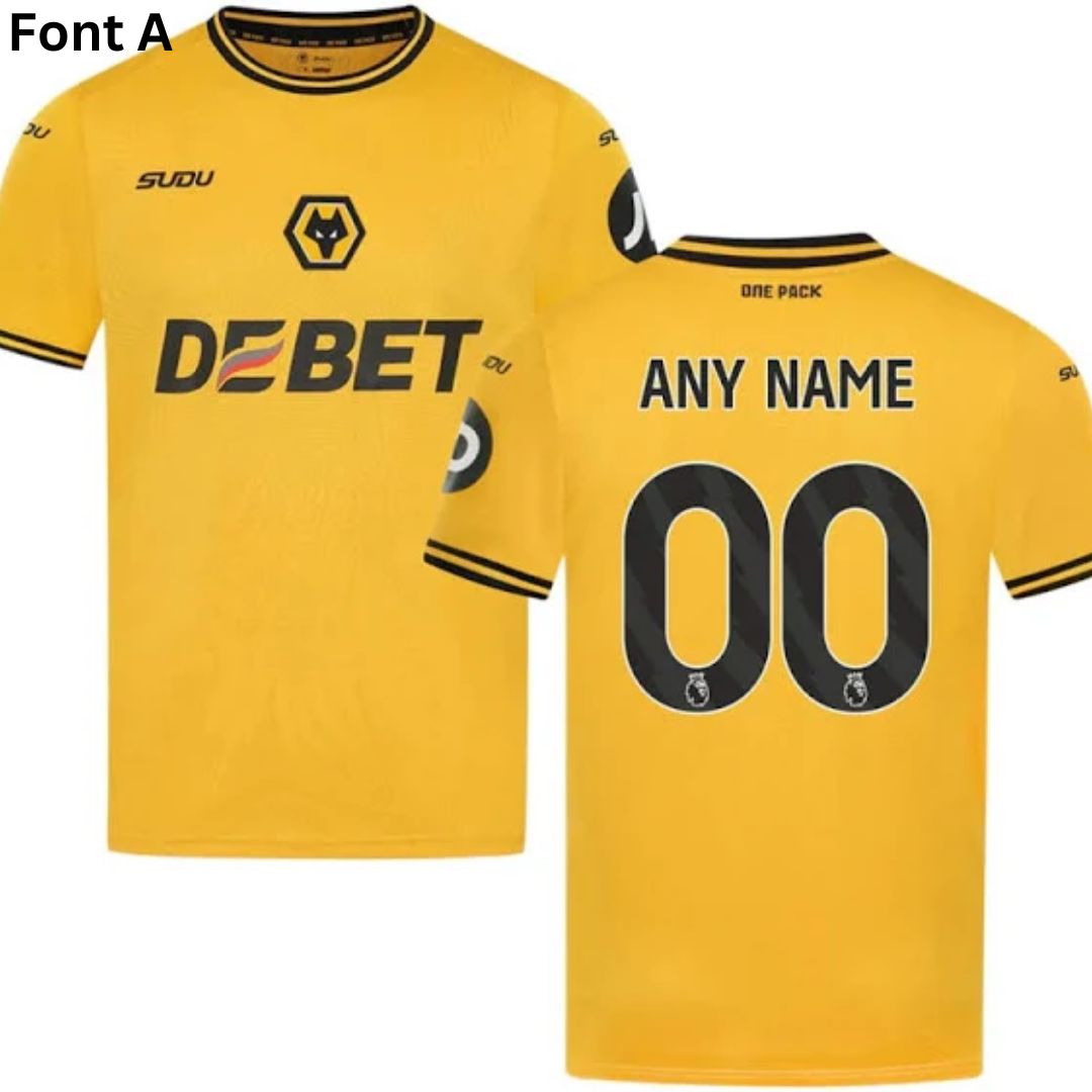 Wolverhampton Wanderers 2024/25 Home Jersey Shirt (Add Your Own Name & Number)