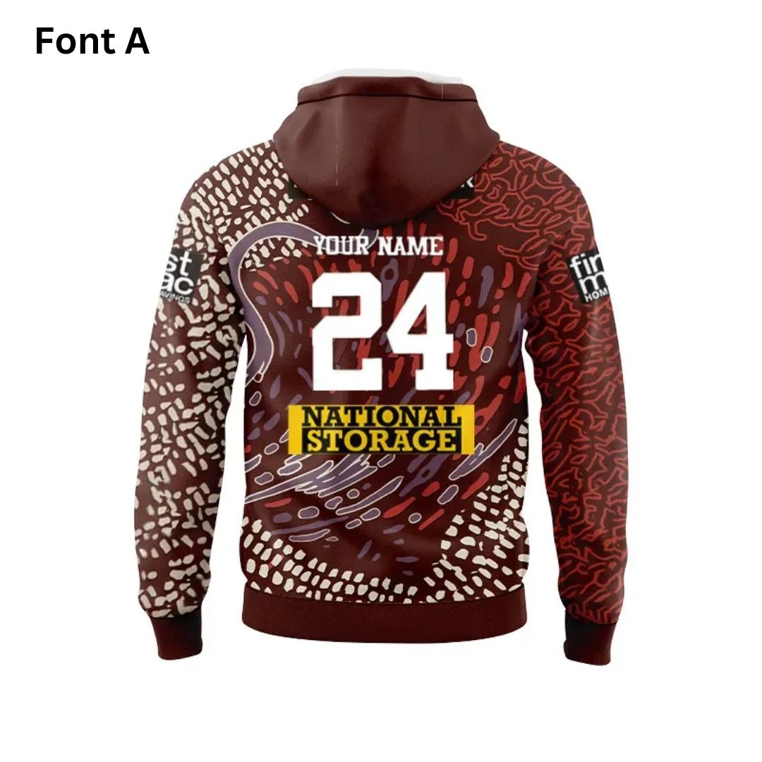 Brisbane Broncos 2024 Indigenous Hoodie With Zipper