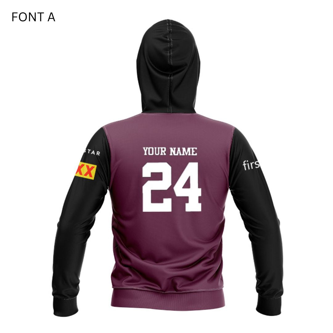 Brisbane Broncos 2024 Black Sleeve Hoodie