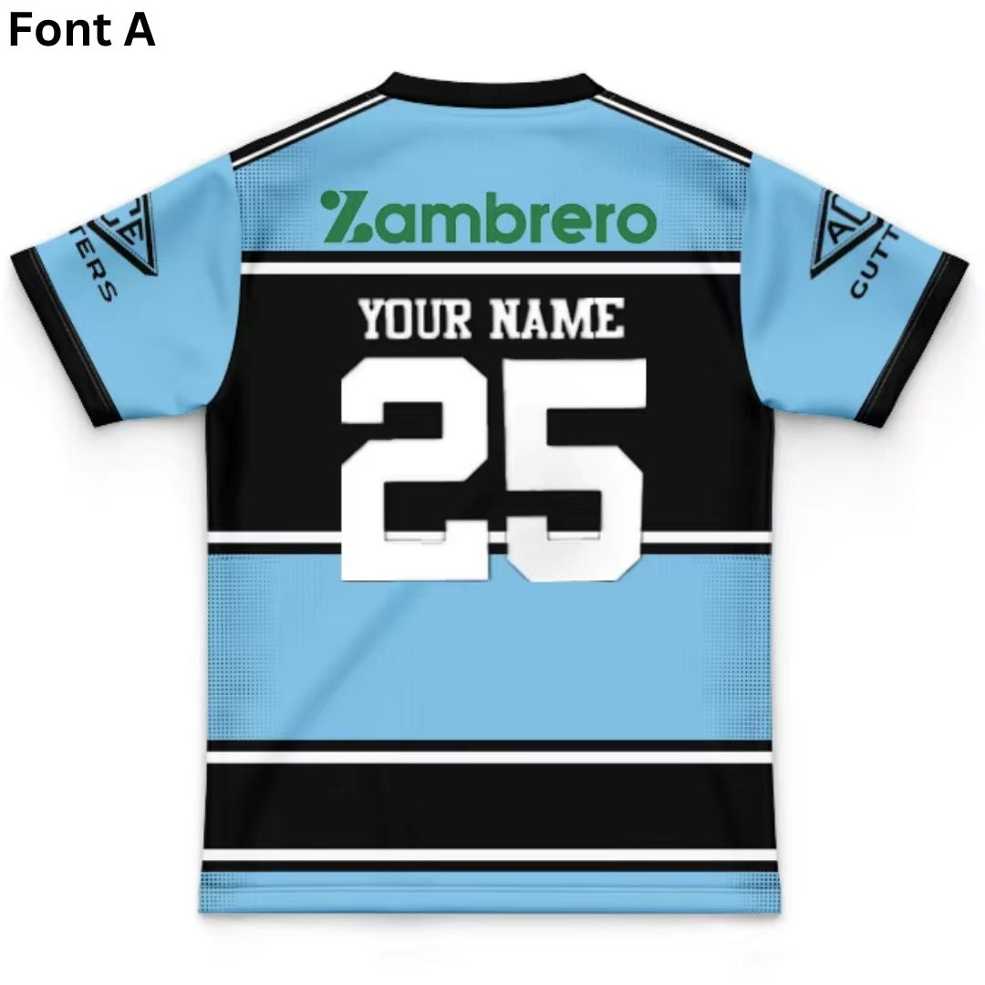 Cronulla Sutherland Sharks 2025 Kids Warm Up Jersey