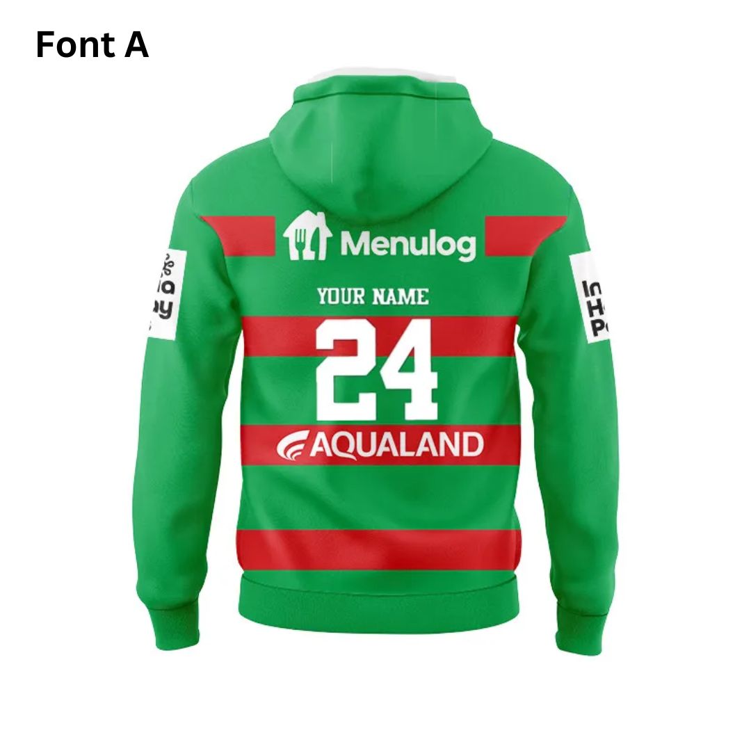 2024 South Sydney Rabbitohs Away Hoodie With Zipper