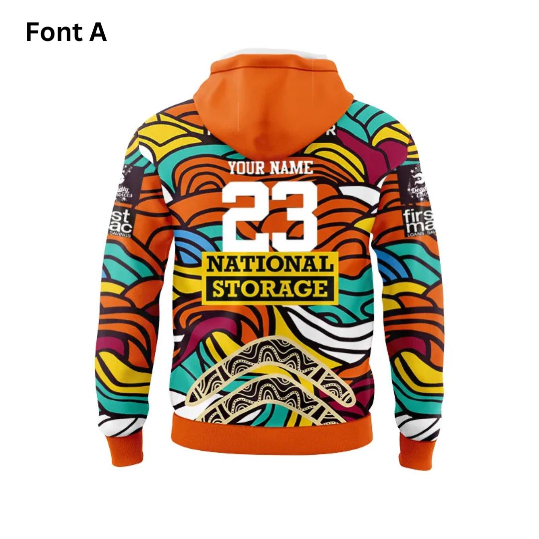 Brisbane Broncos 2023 Indigenous Hoodie With Zipper