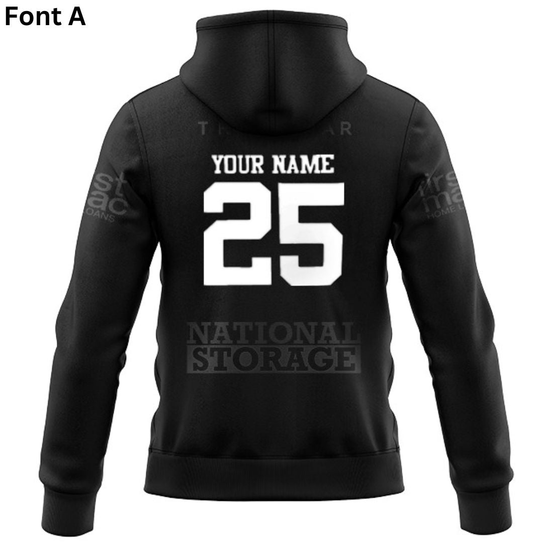 Brisbane Broncos 2025 Black Hoodie with Zipper