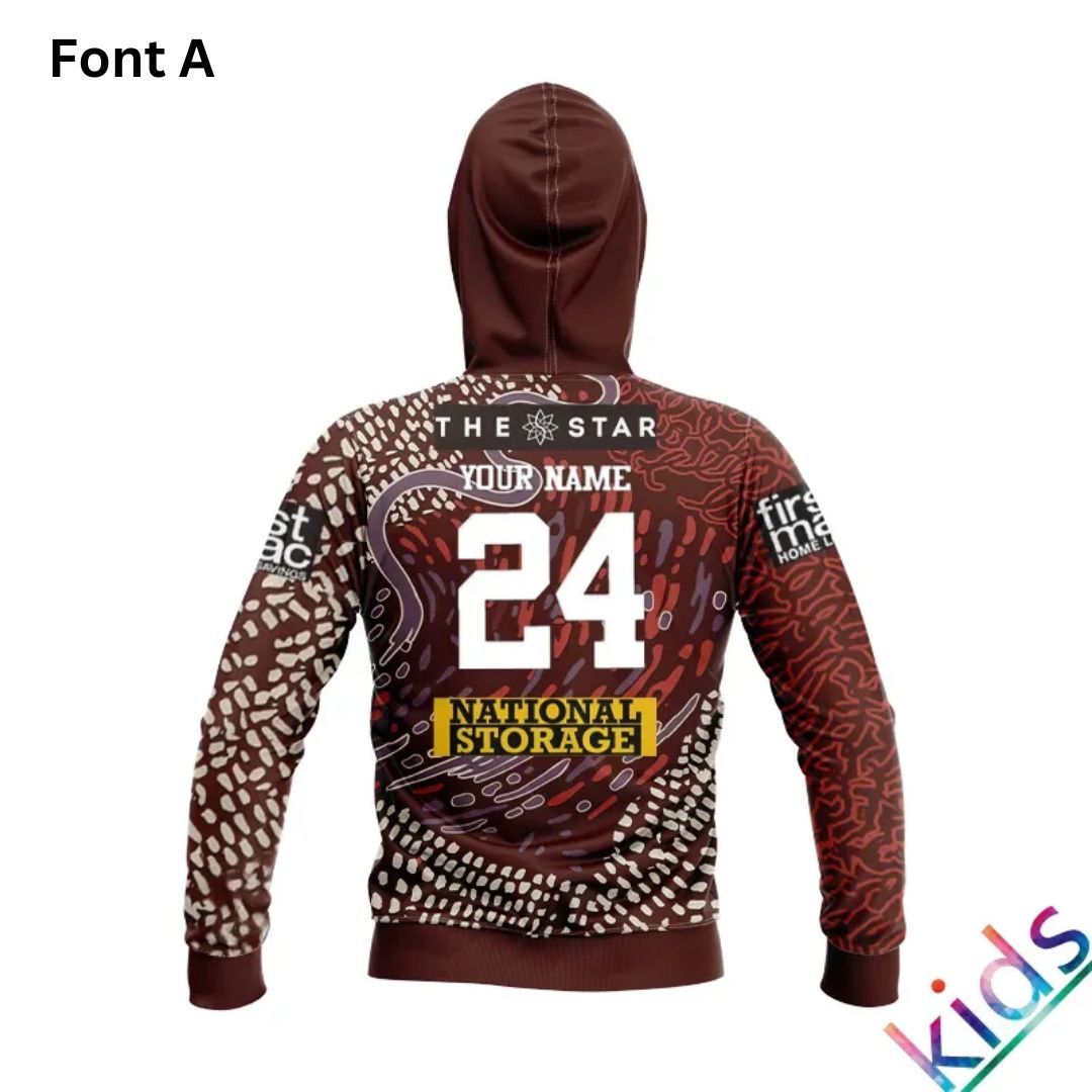 Brisbane Broncos 2024 Kids Indigenous Hoodie