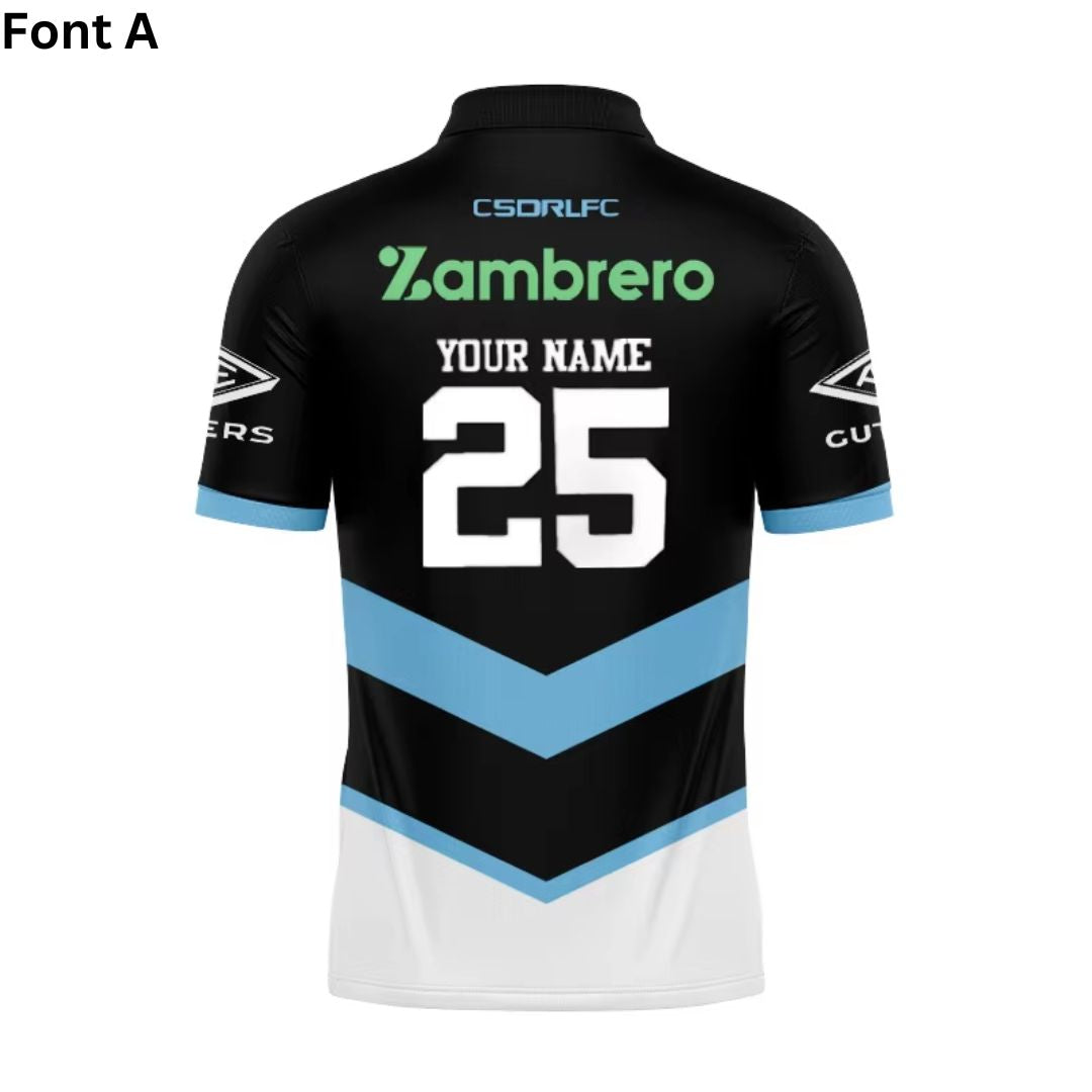 Cronulla Sutherland Sharks 2025 Kids Away Polo Shirt