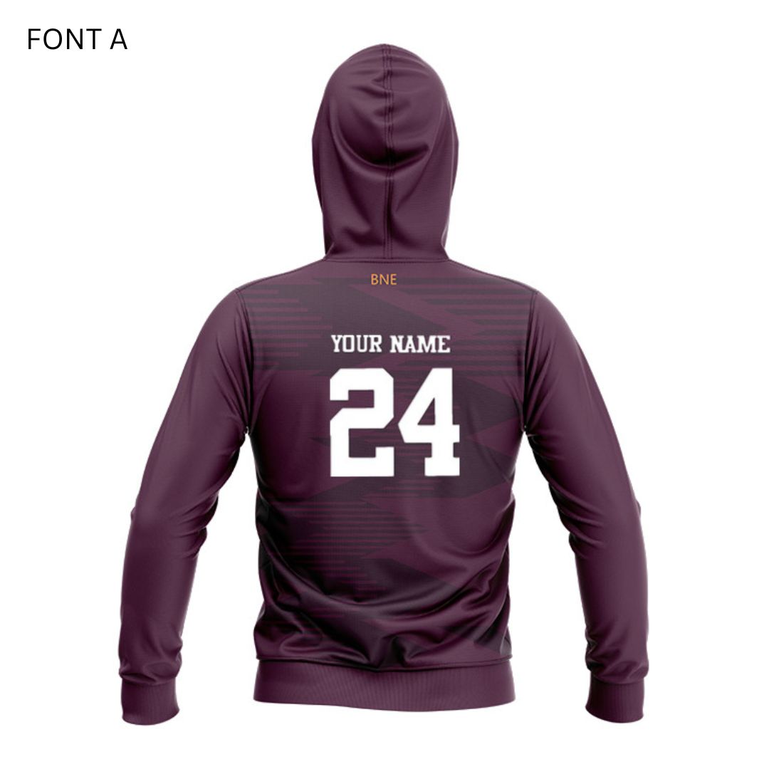 Brisbane Broncos 2024 Run Out Hoodie With Zipper