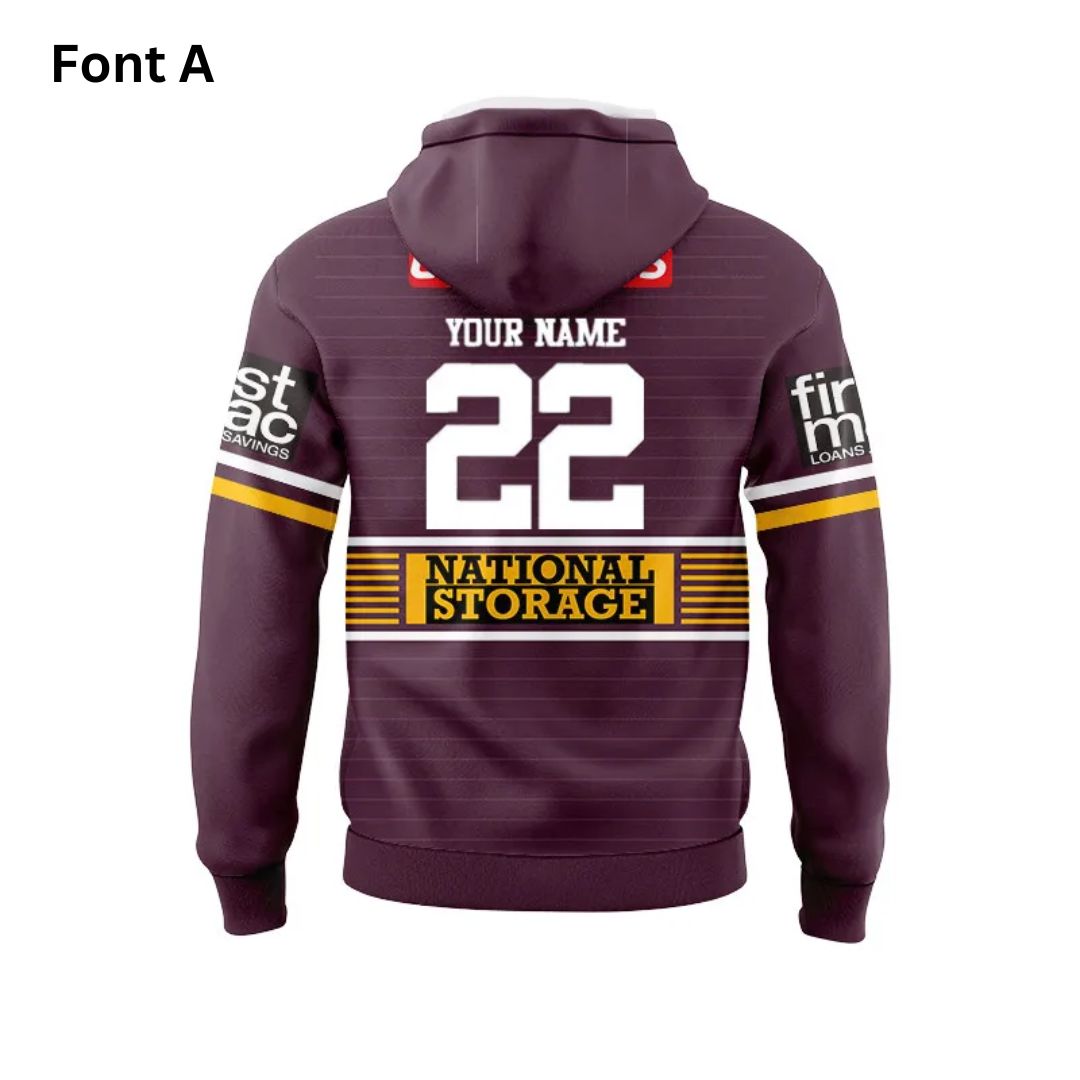 Brisbane Broncos 2022 Home Hoodie With Zipper