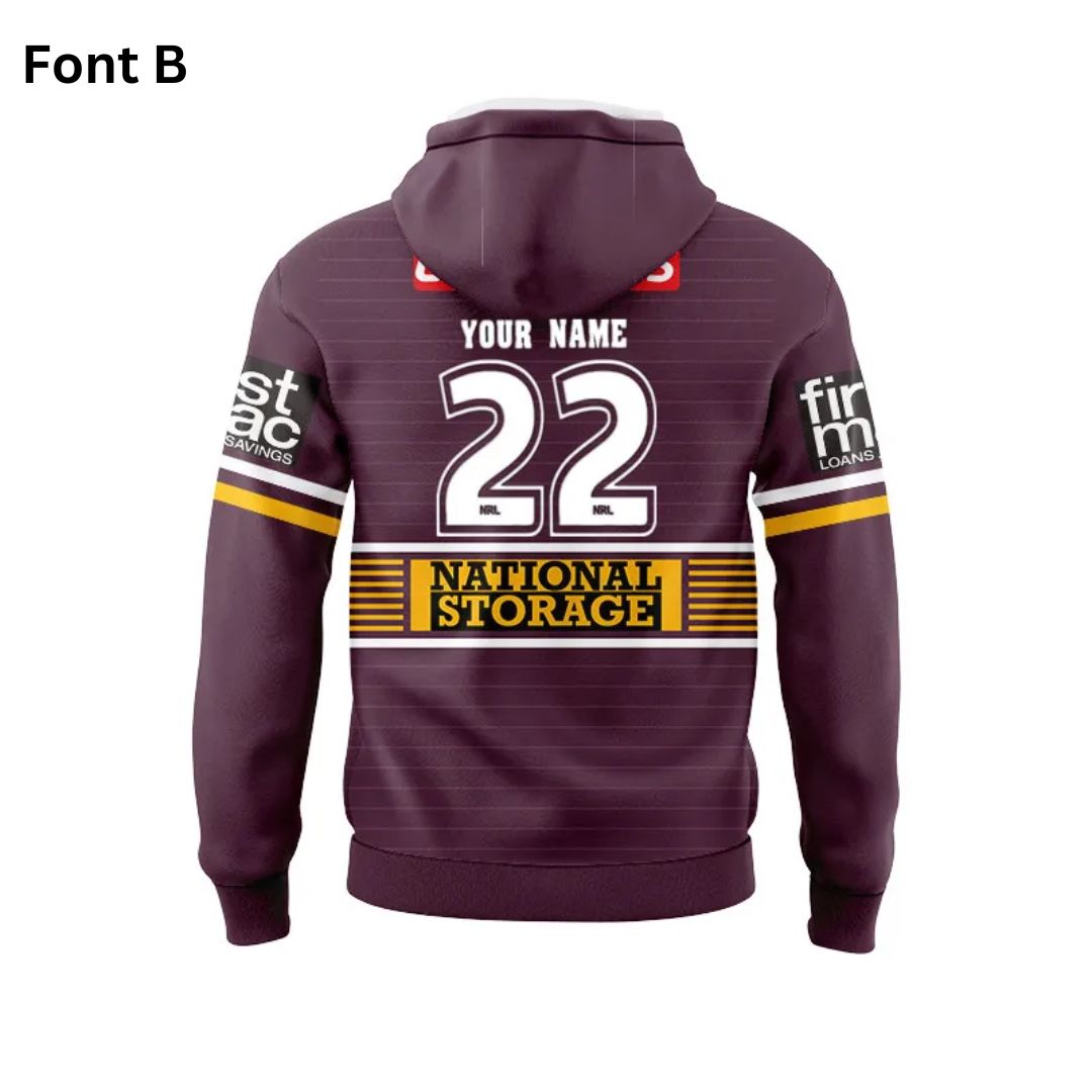 Brisbane Broncos 2022 Home Hoodie With Zipper
