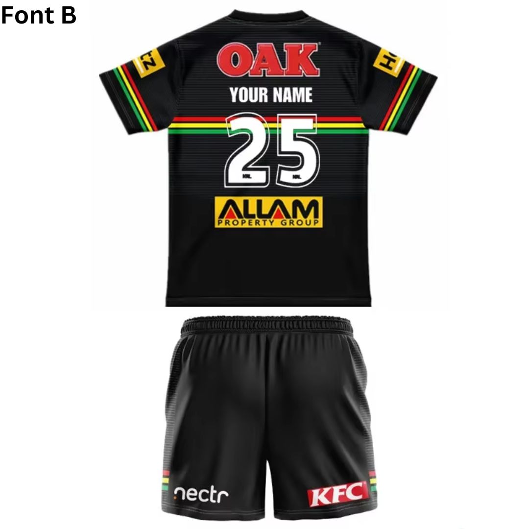 Penrith Panthers 2025 Kids Home Jersey and Shorts Kit