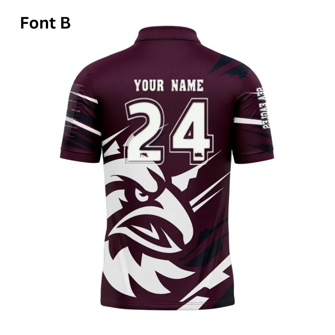 Manly Warringah Sea Eagles 2024 Ignition Fishing Polo Shirt