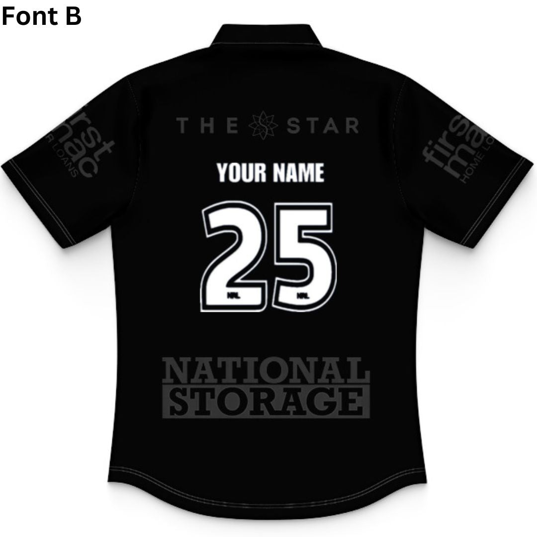 Brisbane Broncos 2025 Kids Black Polo Shirt