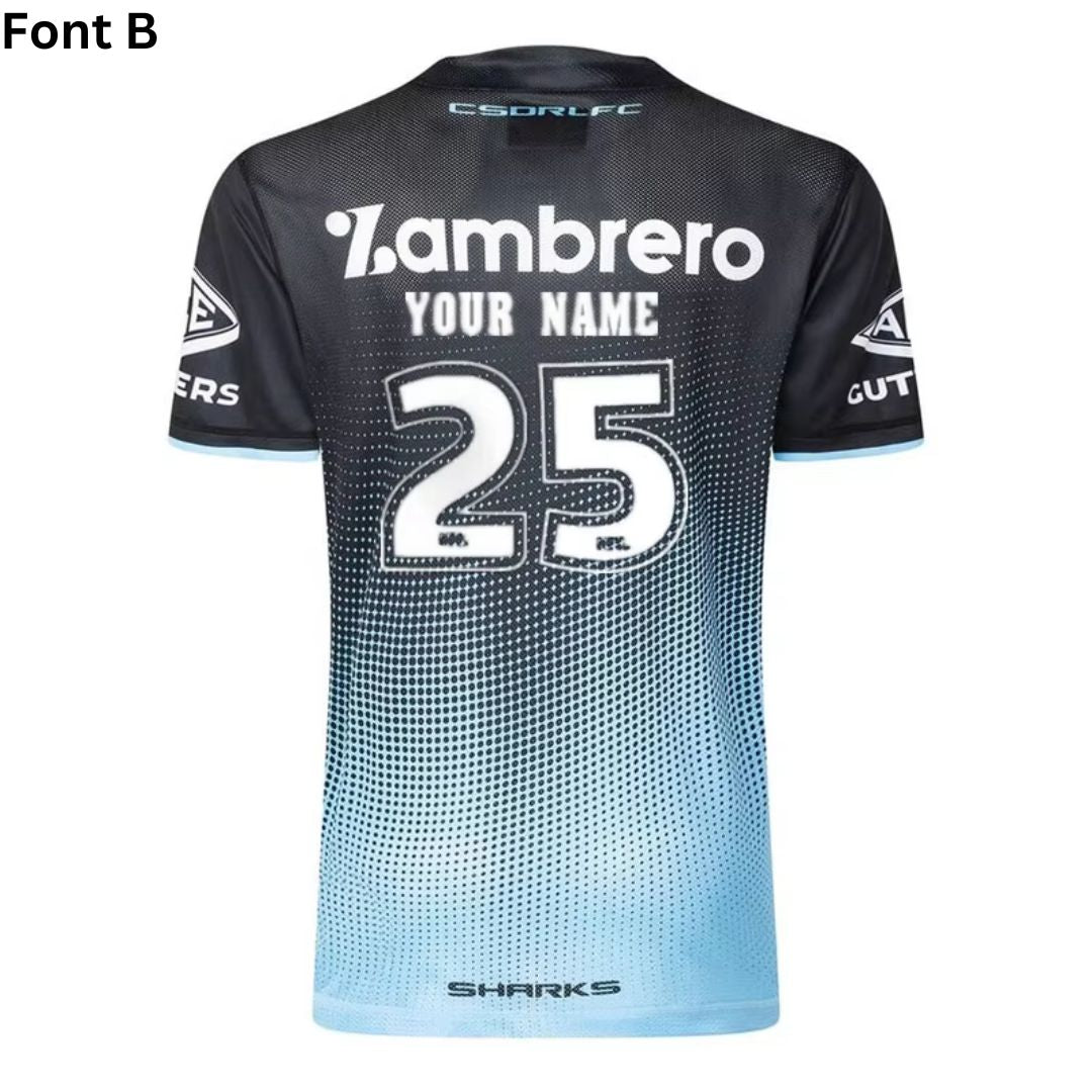Cronulla Sutherland Sharks 2025 Black Training Shirt