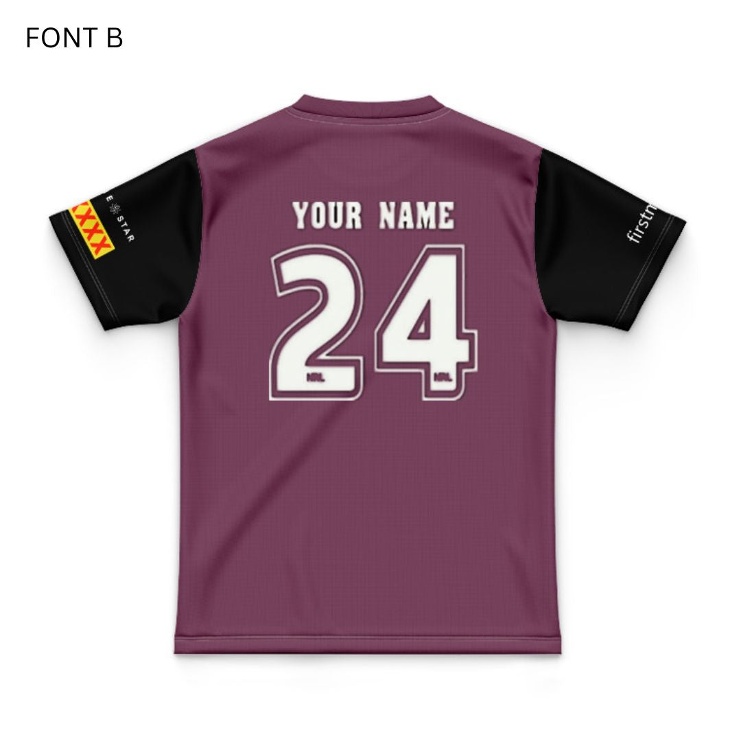 Brisbane Broncos 2024 Black Sleeve Polo Shirt