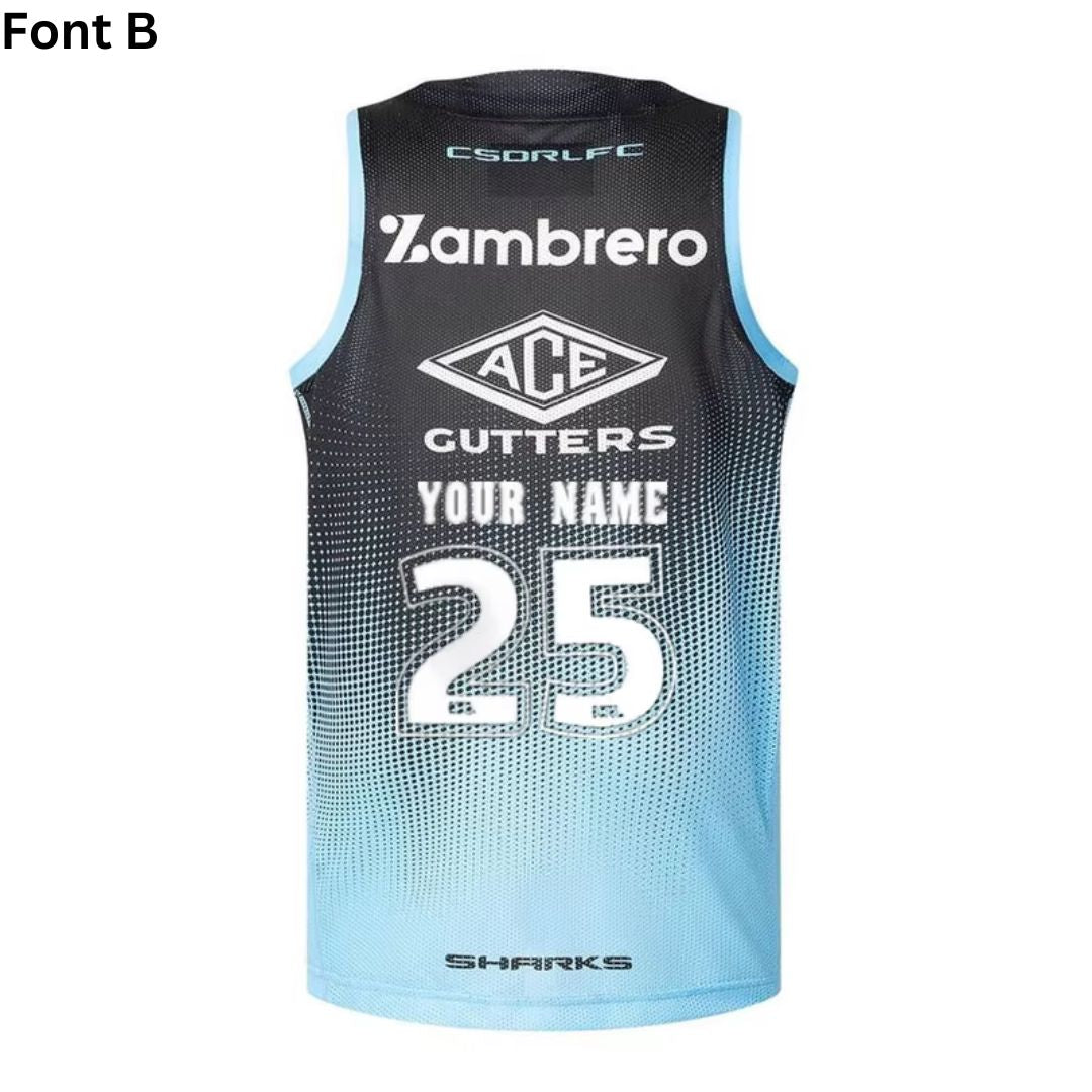 Cronulla Sutherland Sharks 2025 Black Training Singlet