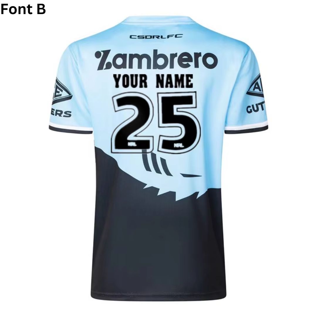 Cronulla Sutherland Sharks 2025 Sky Blue Warm Up Shirt