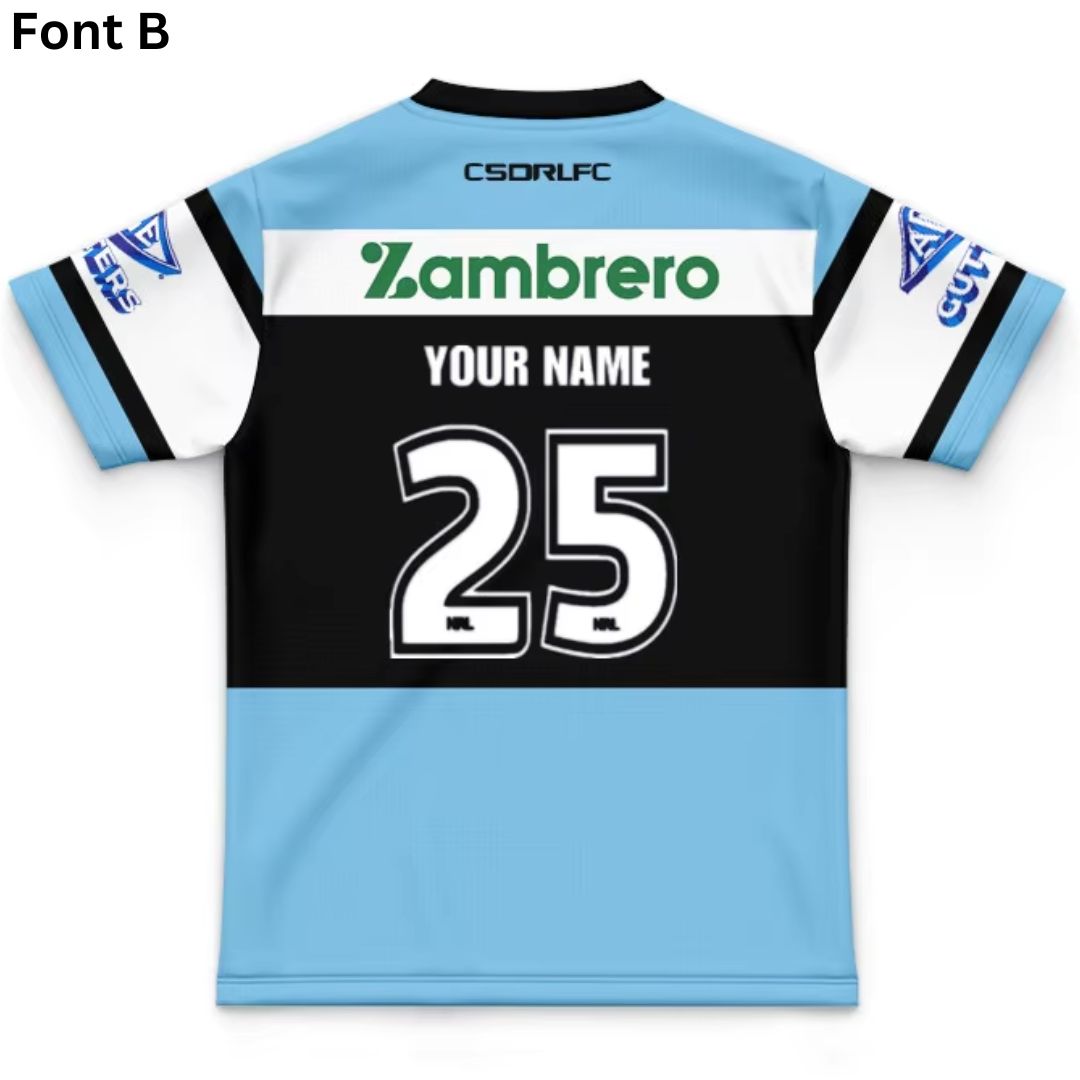 Cronulla Sutherland Sharks 2025 Kids Home Jersey