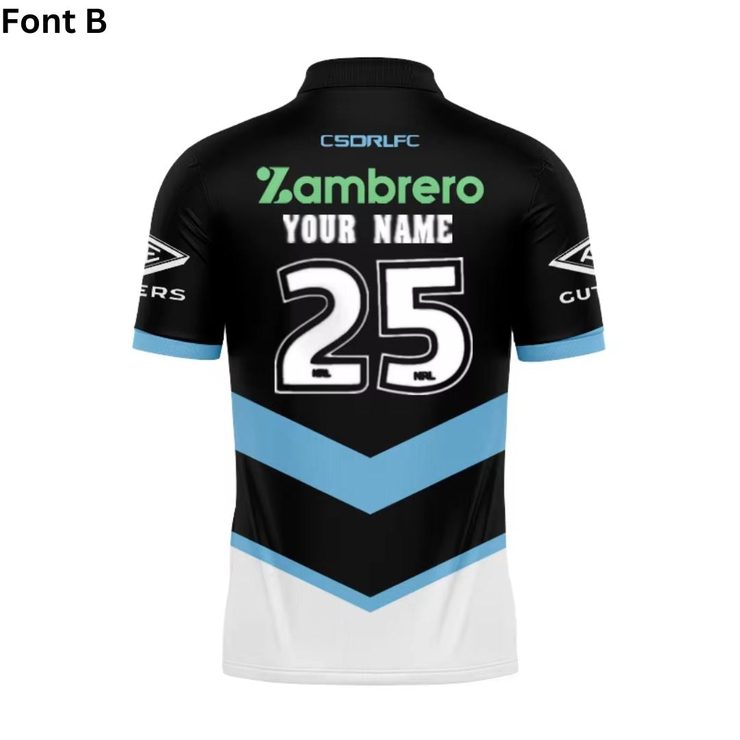 Cronulla Sutherland Sharks 2025 Away Polo Shirt