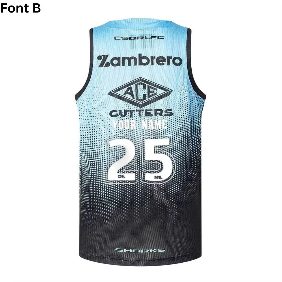 Cronulla Sutherland Sharks 2025 Sky Blue Training Singlet