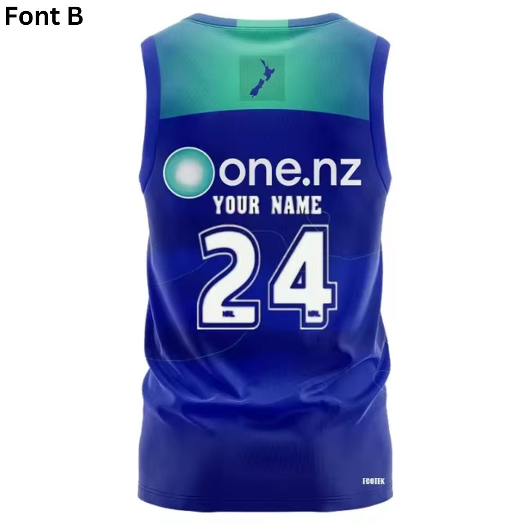 2024 New Zealand Warriors Blue Training Singlet