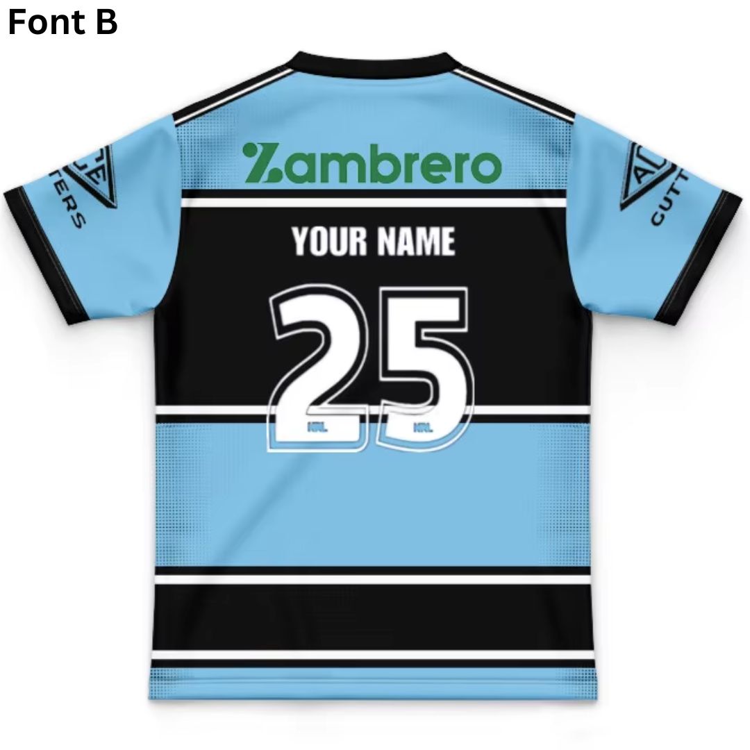 Cronulla Sutherland Sharks 2025 Kids Warm Up Jersey