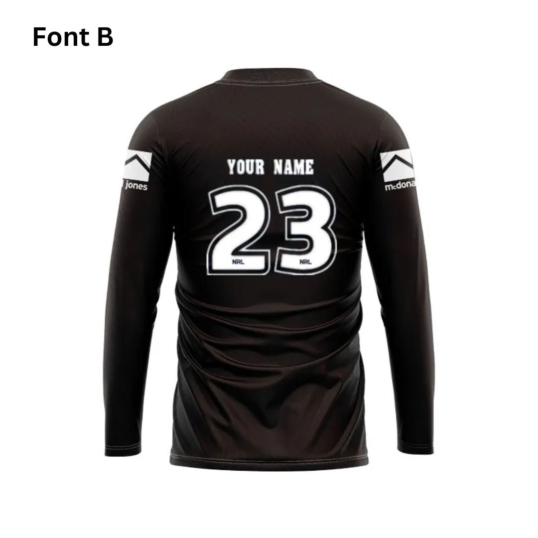 Newcastle Knights Long Sleeve Black Training Shirt