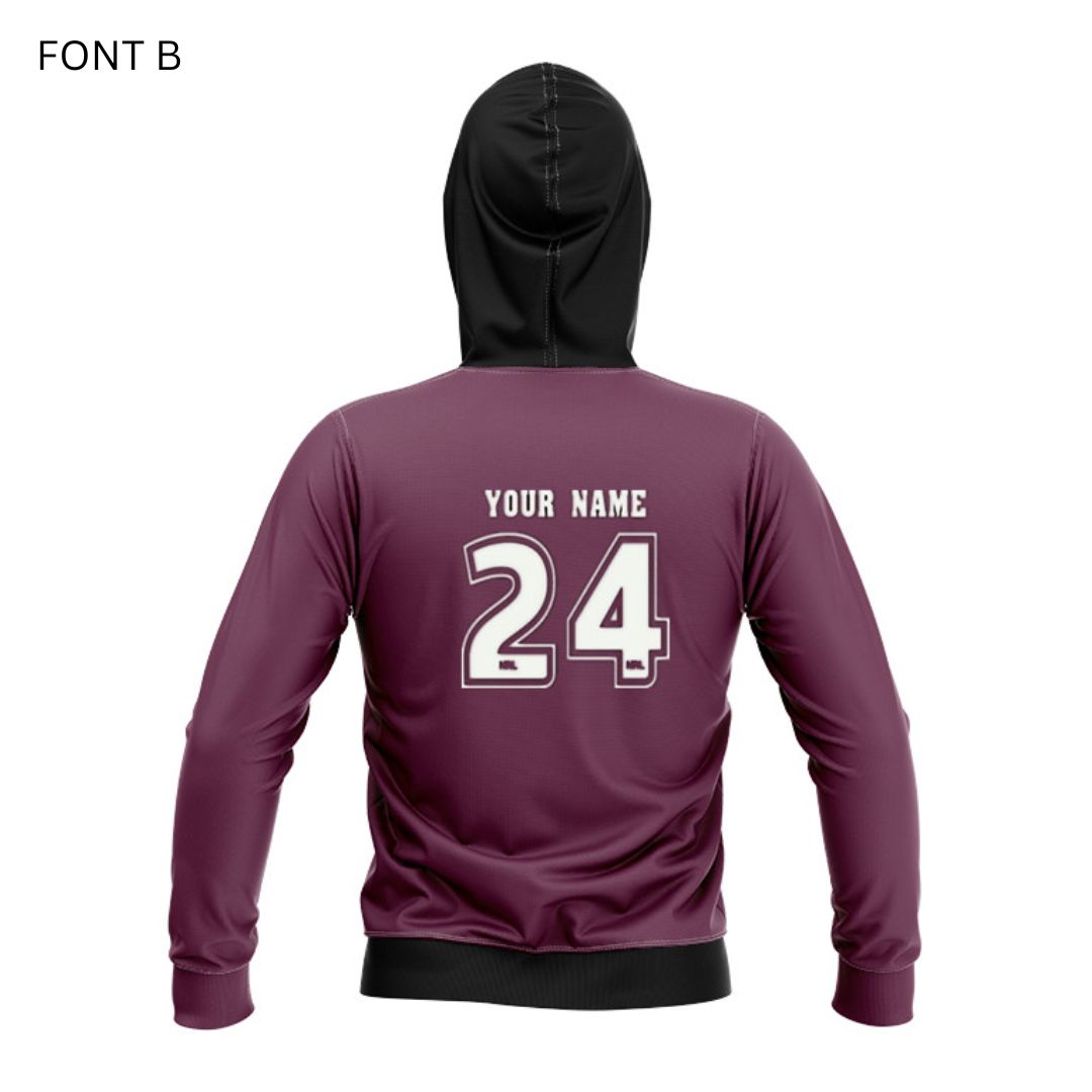 Brisbane Broncos 2024 Black Front Hoodie