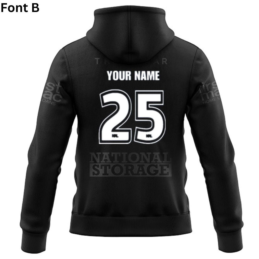Brisbane Broncos 2025 Black Hoodie with Zipper