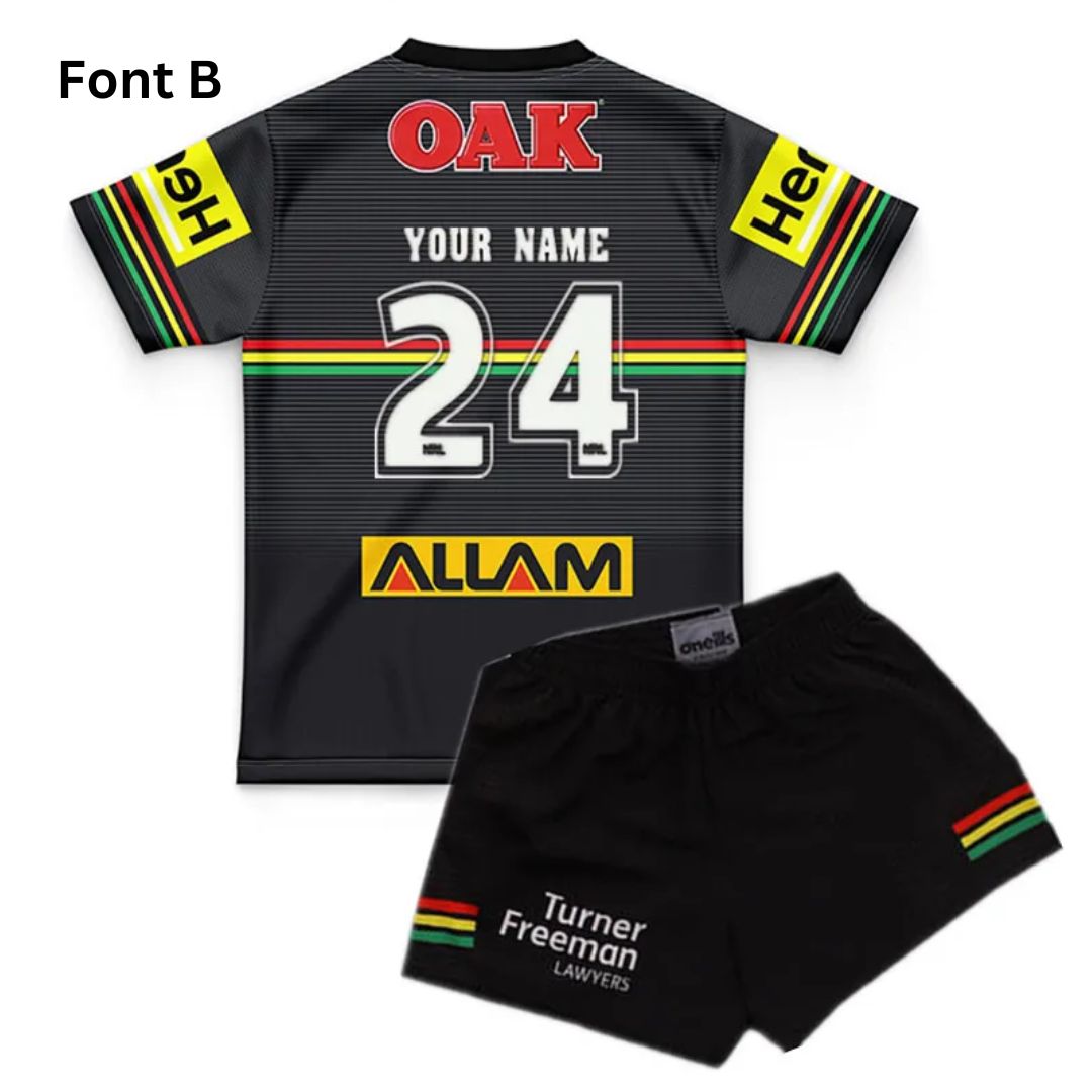 Kids Penrith Panthers 2024 Home Jersey and Shorts