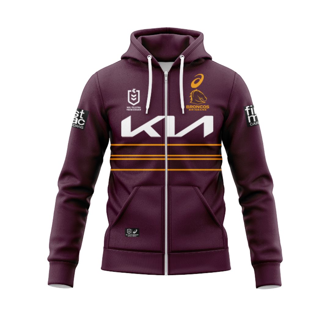 Brisbane Broncos 2025 Home Hoodie with Zipper