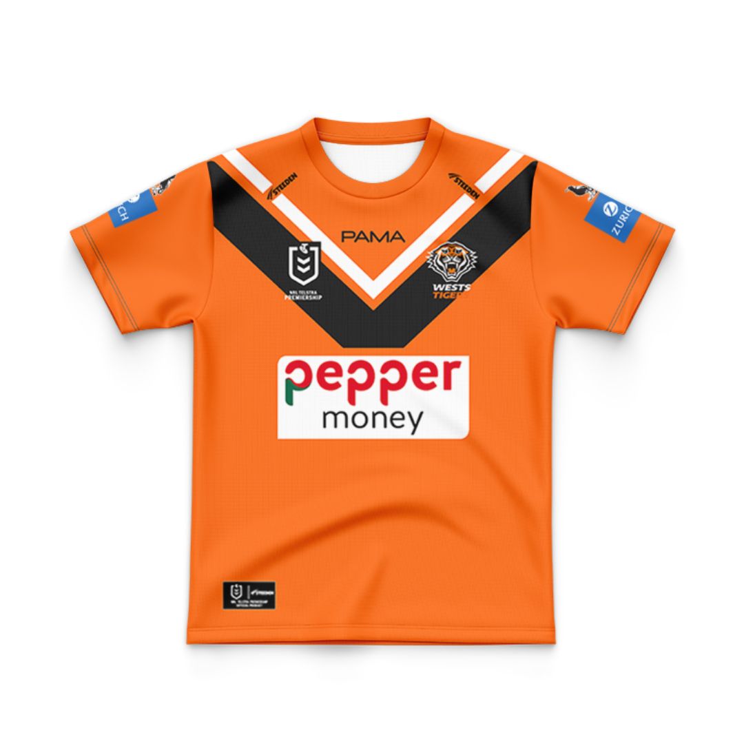Wests Tigers 2025 Kids Away Jersey and Shorts Kit