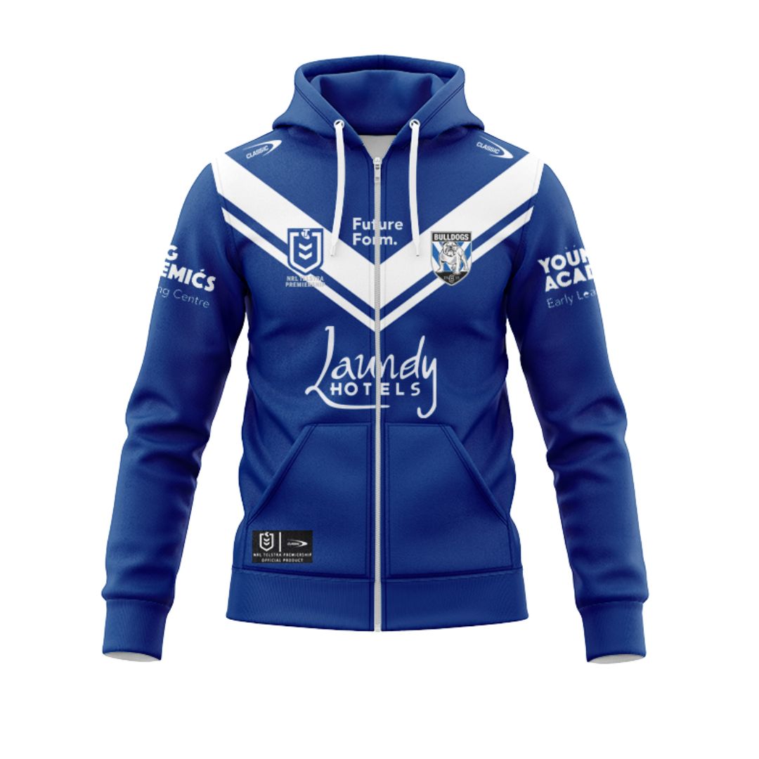 2024 Canterbury Bankstown Bulldogs Away Hoodie With Zipper