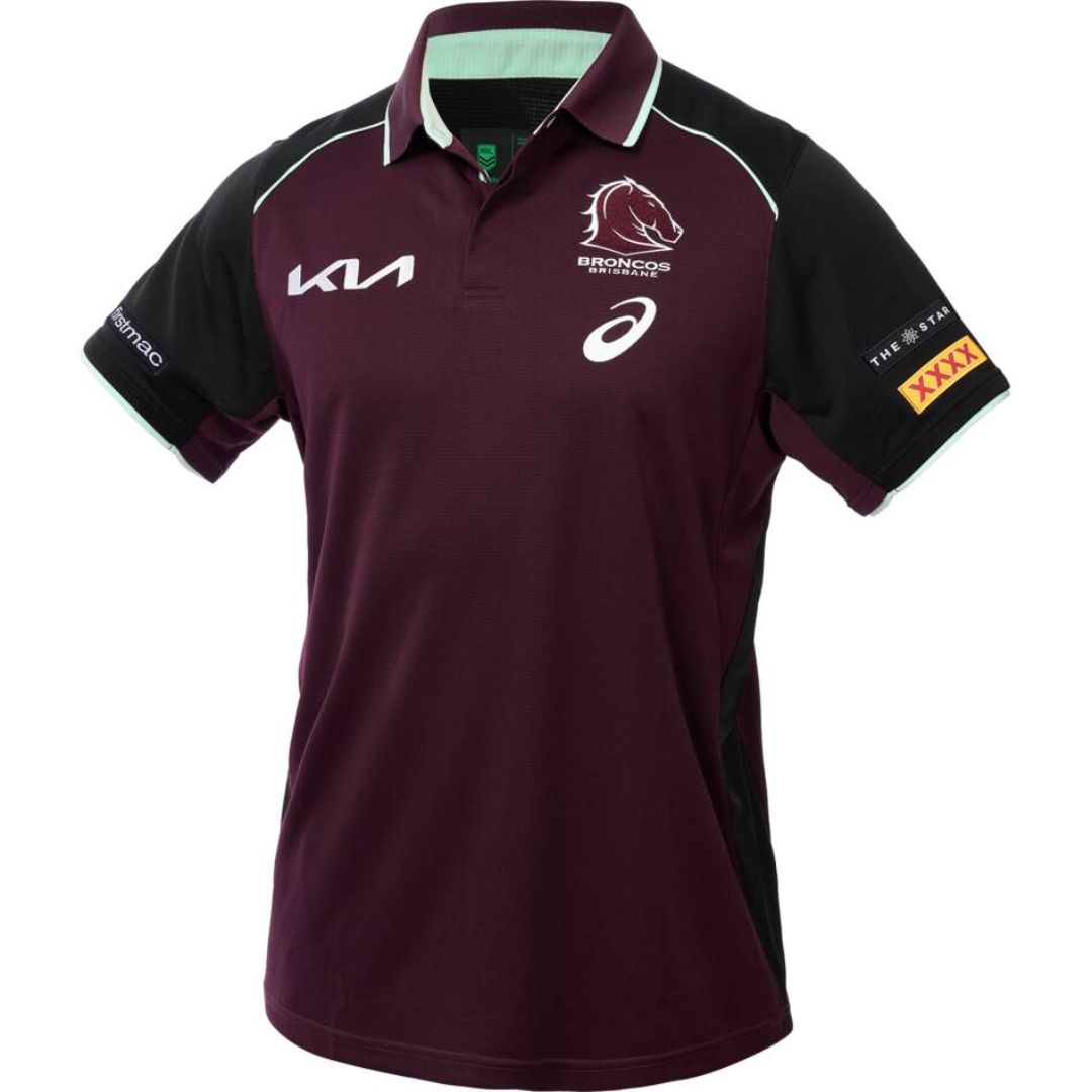 Brisbane Broncos 2025 Black Sleeve Polo Shirt
