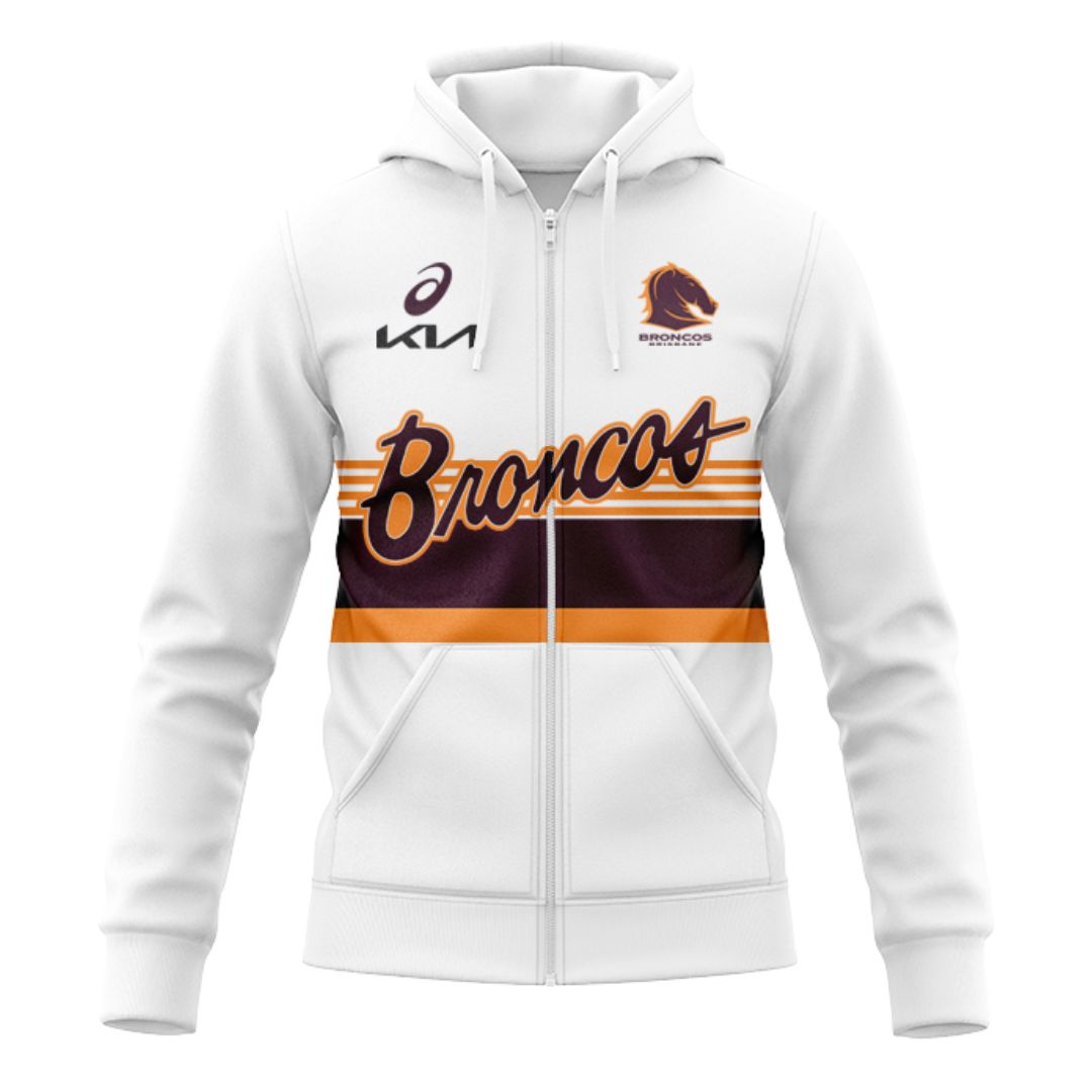Brisbane Broncos 2025 Run Out Hoodie with Zipper