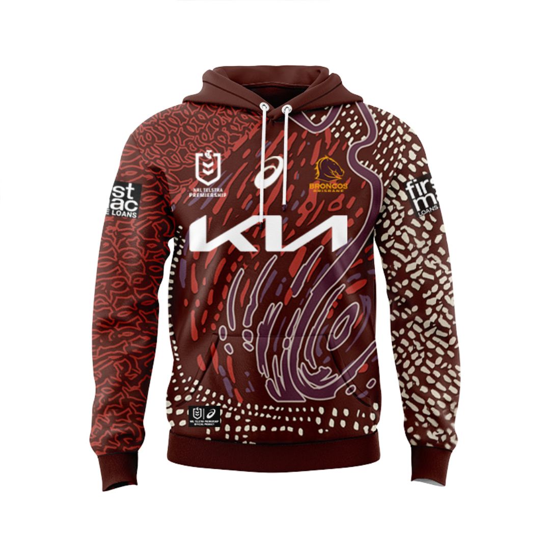 Brisbane Broncos 2024 Kids Indigenous Hoodie