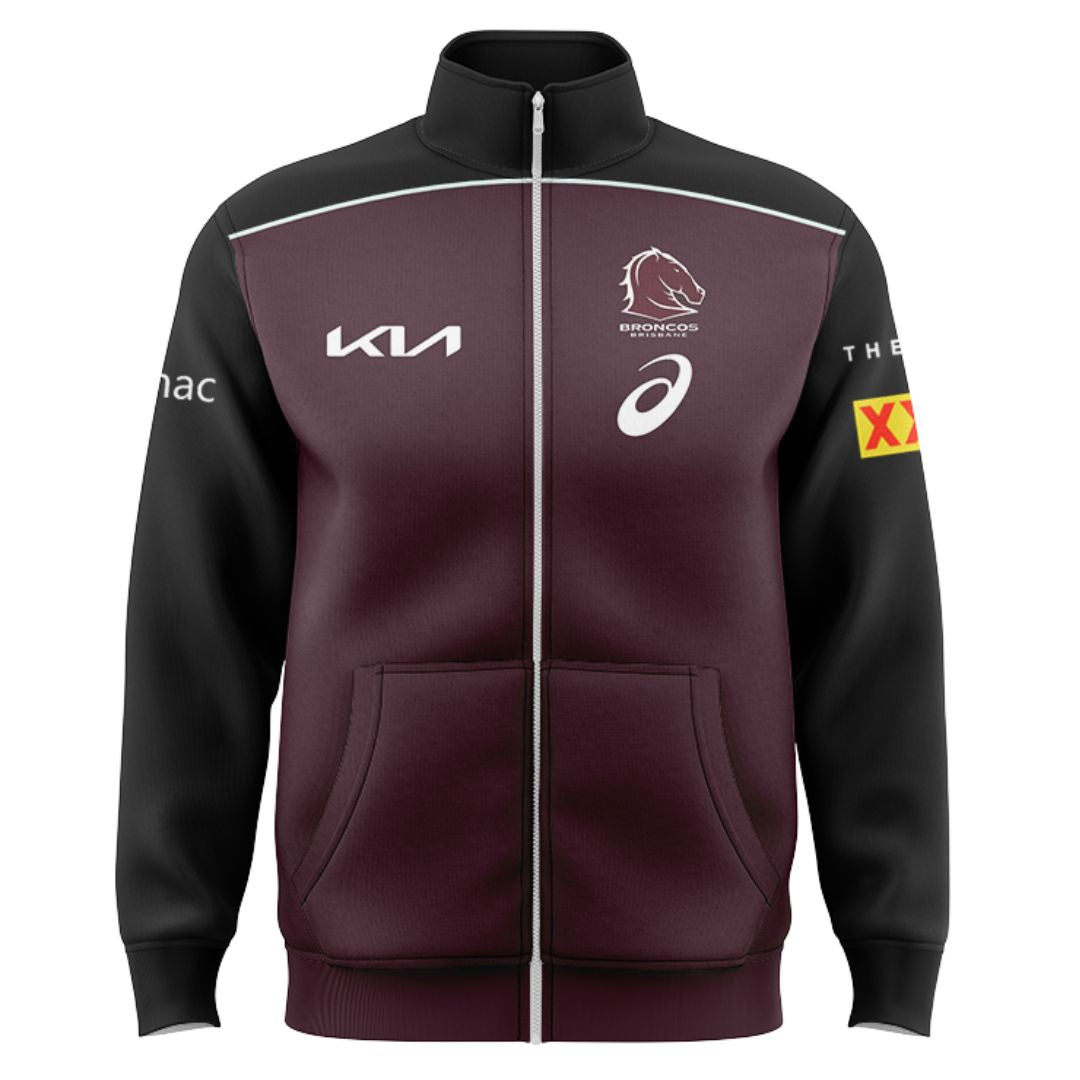 Brisbane Broncos 2025 Black Sleeve Jacket with Zipper