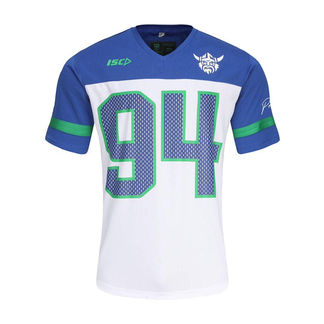 Canberra Raiders 2024 White Grid Iron Shirt