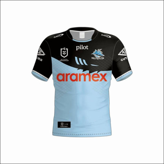 Cronulla Sutherland Sharks 2025 Black Warm Up Shirt
