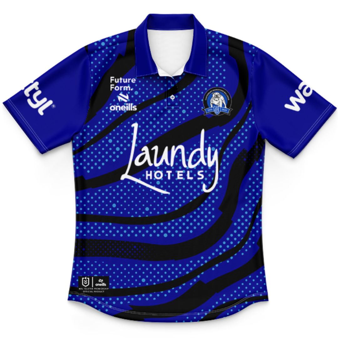 Canterbury Bankstown Bulldogs 2025 Kids Blue Training Polo Shirt