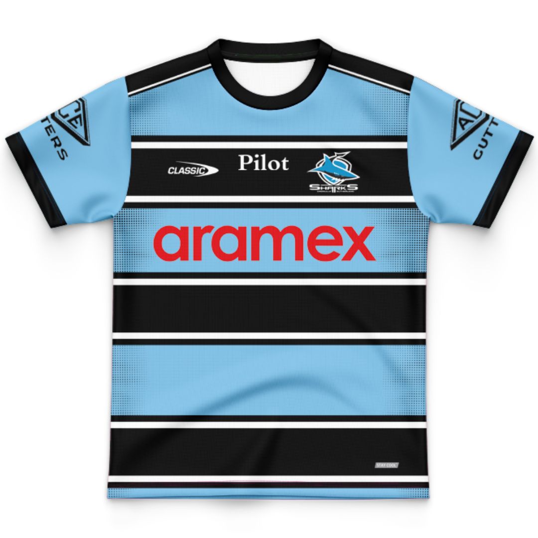 Cronulla Sutherland Sharks 2025 Kids Warm Up Jersey
