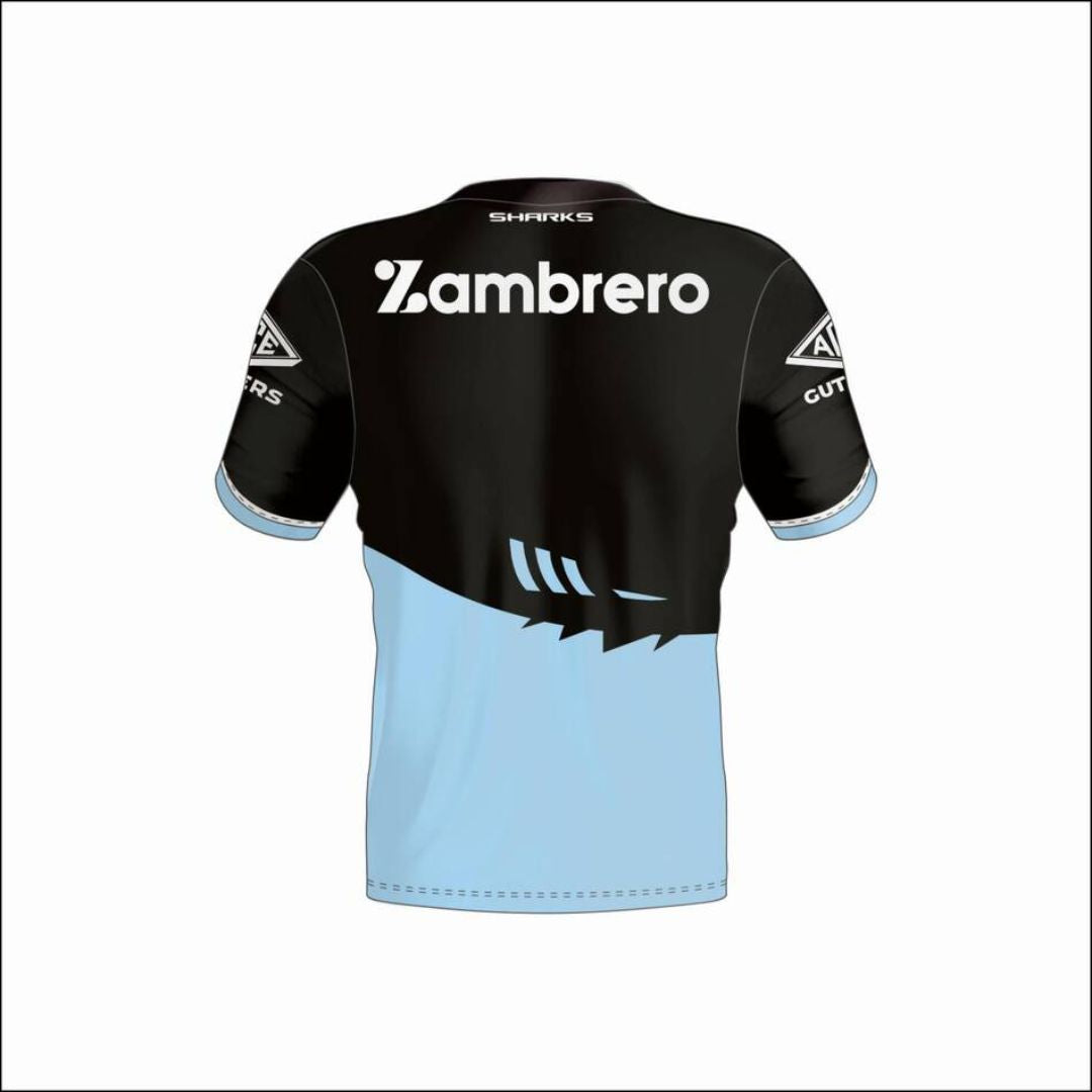 Cronulla Sutherland Sharks 2025 Black Warm Up Shirt