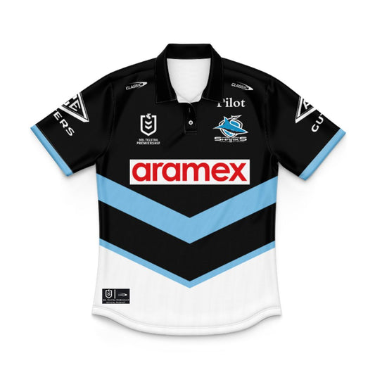 Cronulla Sutherland Sharks 2025 Kids Away Polo Shirt