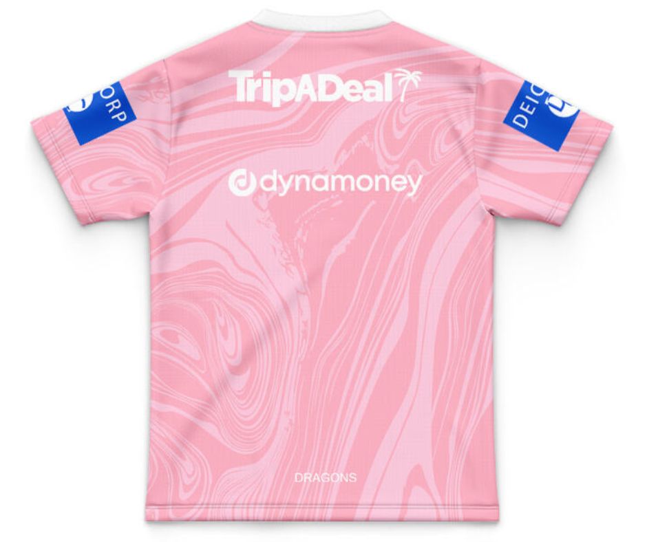 St George Illawarra Dragons 2025 Kids Pink Training Jersey