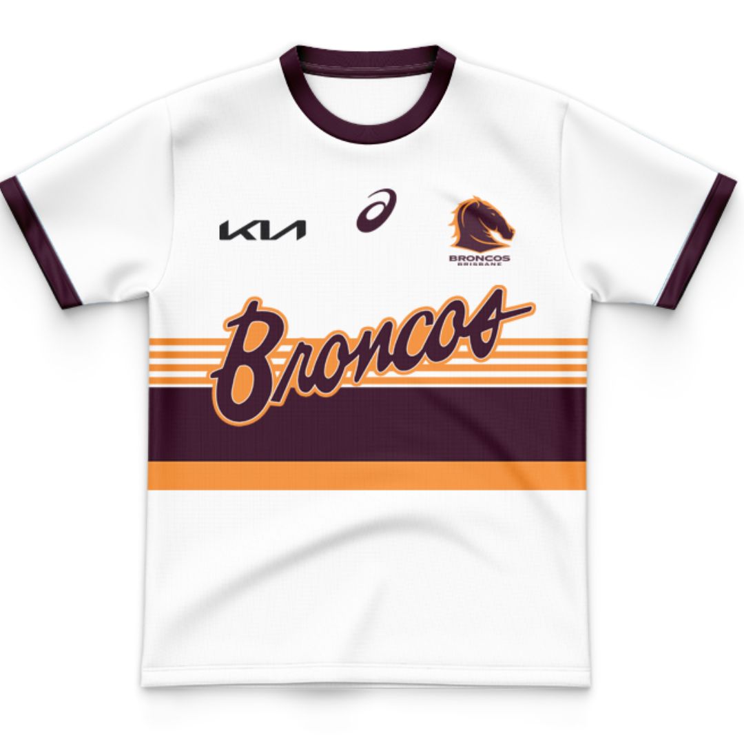 Brisbane Broncos 2025 Kids Run Out Shirt