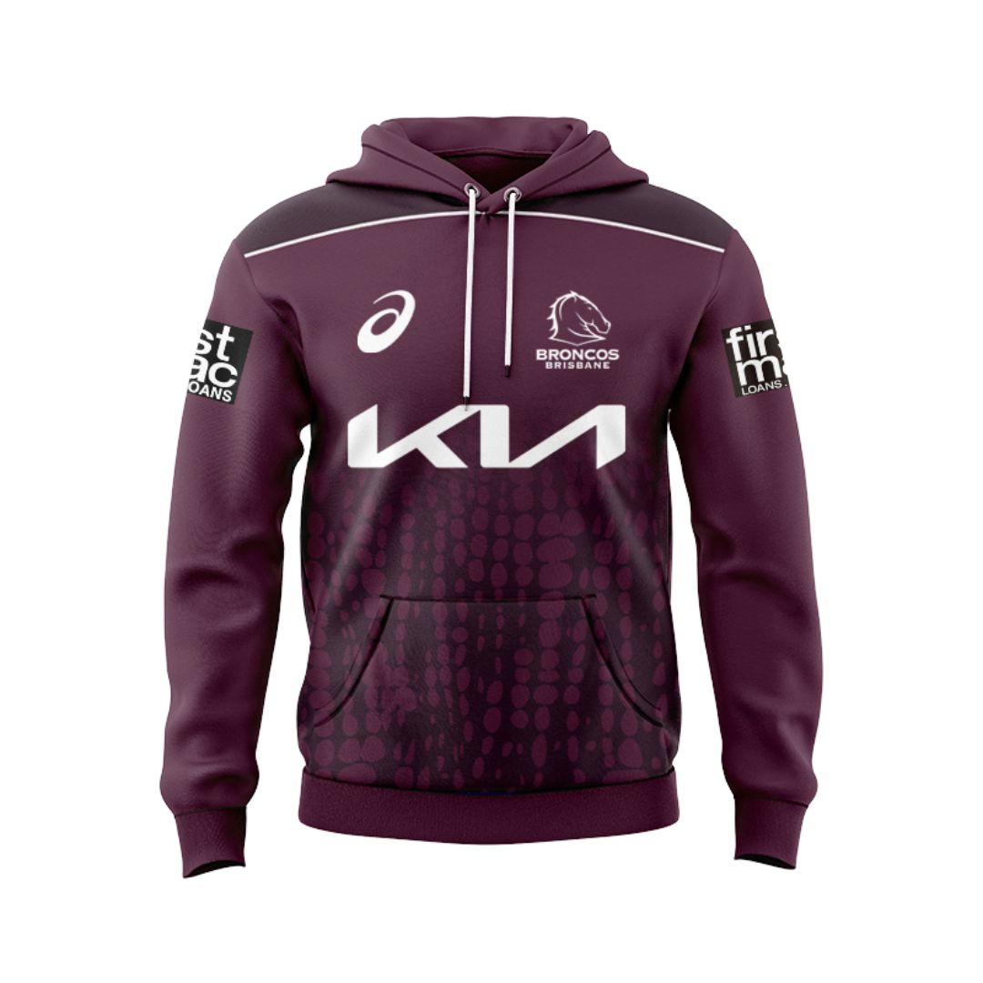 Brisbane Broncos 2025 Maroon Training Hoodie