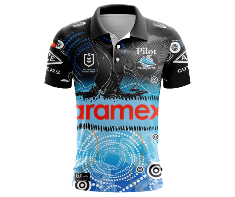 Cronulla Sutherland Sharks 2025 Indigenous Polo Shirt