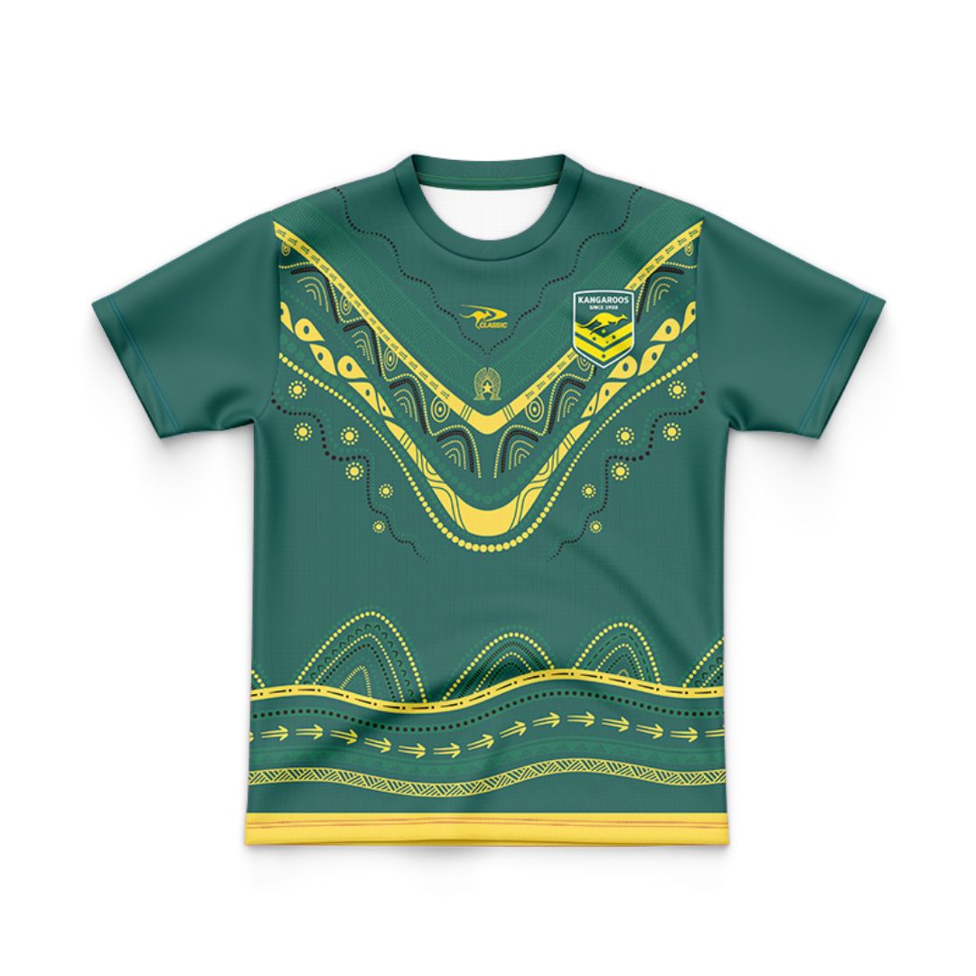 Australia Kangaroos 2024 Kids Indigenous Jersey